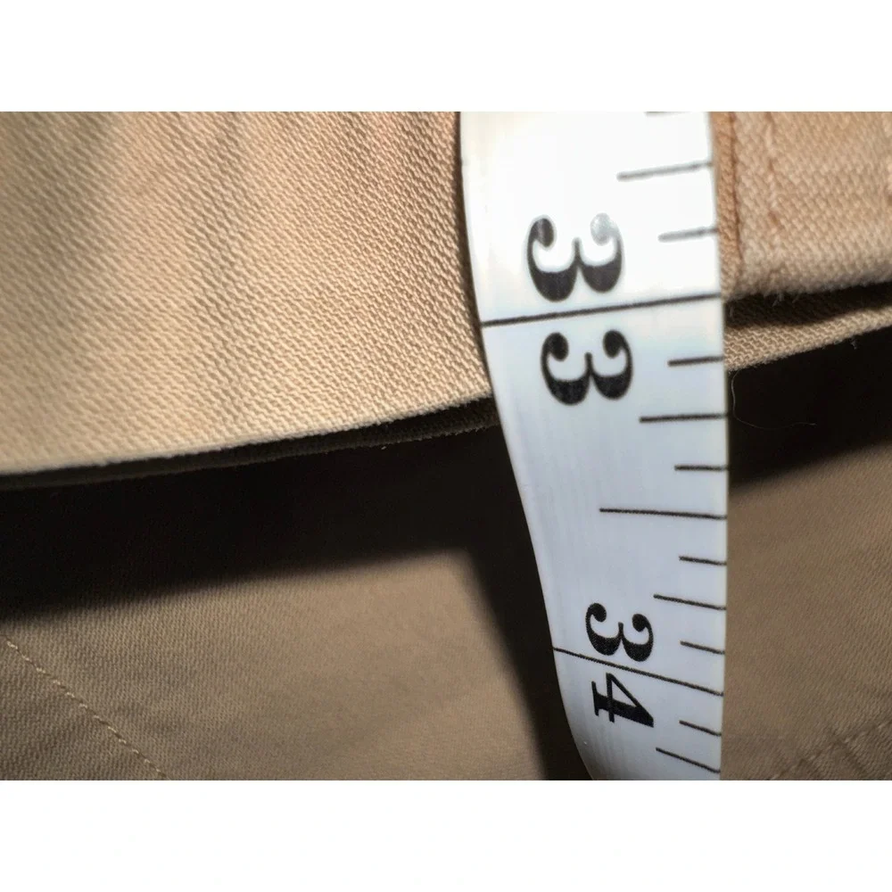 Masons Mens Tan Cotton Twill Chino Pants Button Fly Camo Lined Khaki 37x33